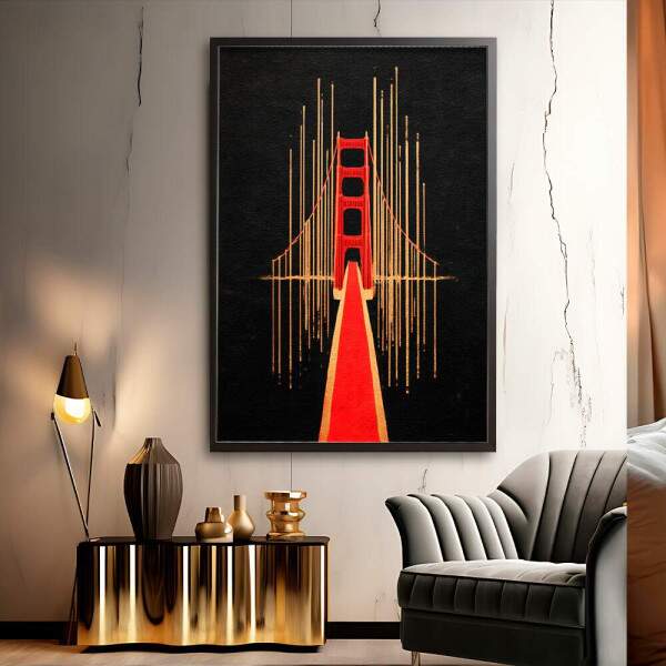 Quadro Decorativo Ponte Golden Gate San Francisco Abstrato