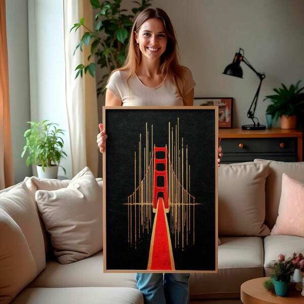 Quadro Decorativo Ponte Golden Gate San Francisco Abstrato