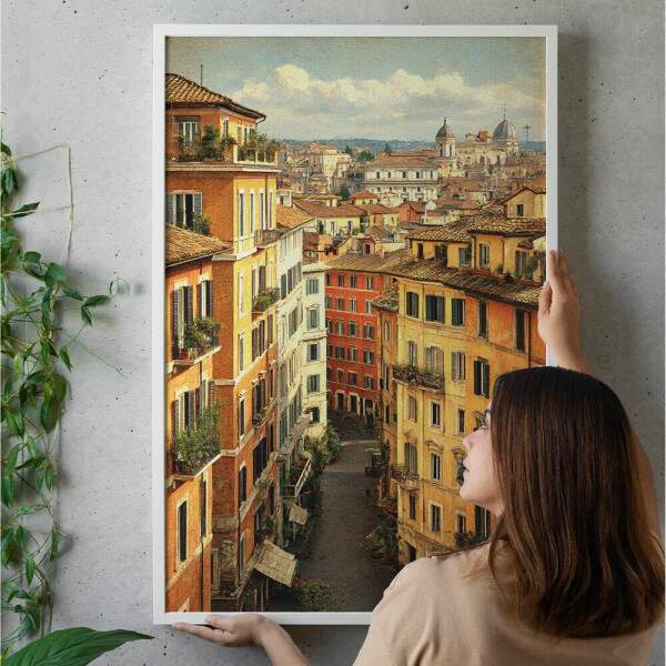 Quadro Decorativo Prdio Antigo De Roma