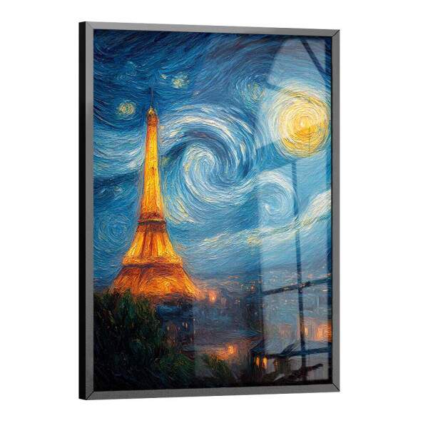 Quadro Decorativo Torre Eiffel Pintura Estilo Van Gogh