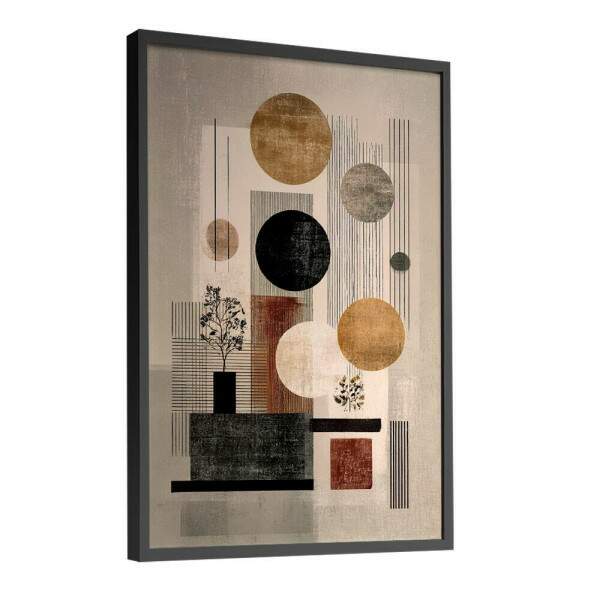 Quadro Decorativo Abstrato Escandinavos Composio De Marrons