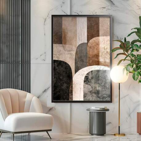 Quadro Decorativo Abstrato Escandinavos Formas De Pedras
