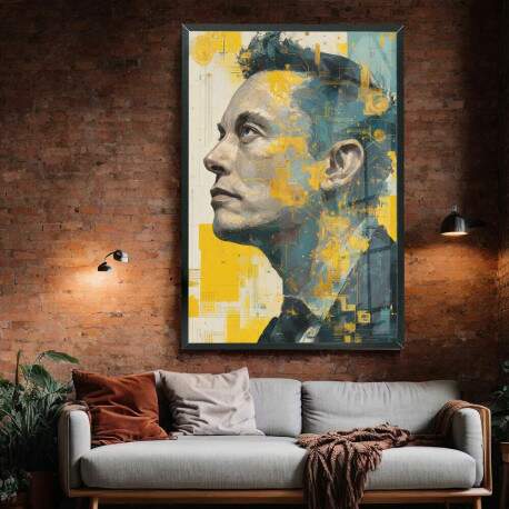 Quadro Decorativo Abstrato Elon Musk 