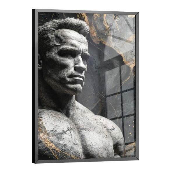 Quadro Decorativo Arnold Schwarzenegger Abstrato Em Pedra