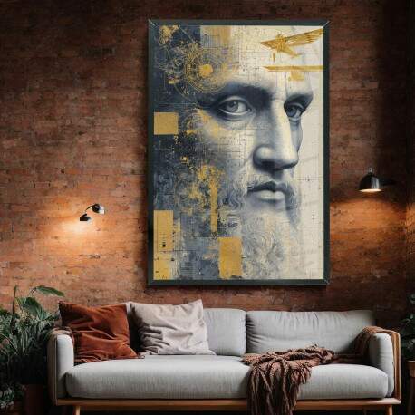 Quadro Decorativo Leonardo Da Vinci Abstrato 