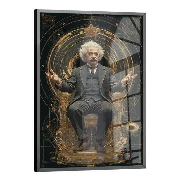 Quadro Decorativo Albert Einstein Na Poltrona