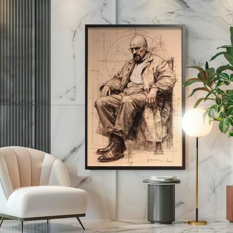 Quadro Decorativo Walter White Estilo Da Vinci