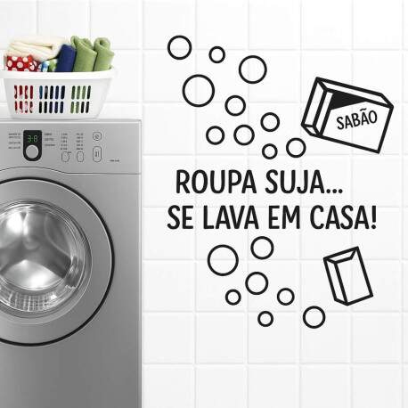 Adesivo de Parede Divertido para Lavanderia