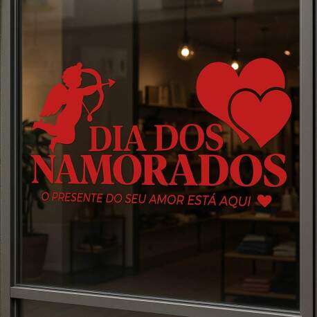 Adesivo de Vitrine dia dos namorados