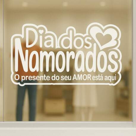 Adesivo de Vitrine Amoroso Dia dos Namorados