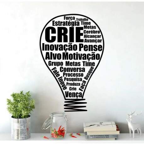 Adesivo de Parede Motivacional Lmpada Criativa