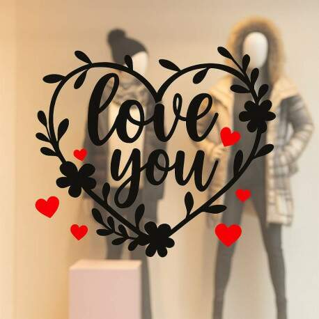 Adesivo de Vitrine DIa dos Namorados