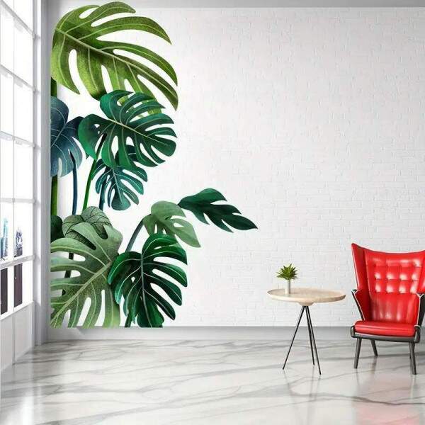 Adesivo de Parede Folhas Verdes Naturais