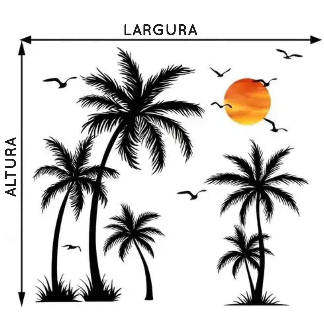 Adesivo de Parede Tropical para Quartos e Salas