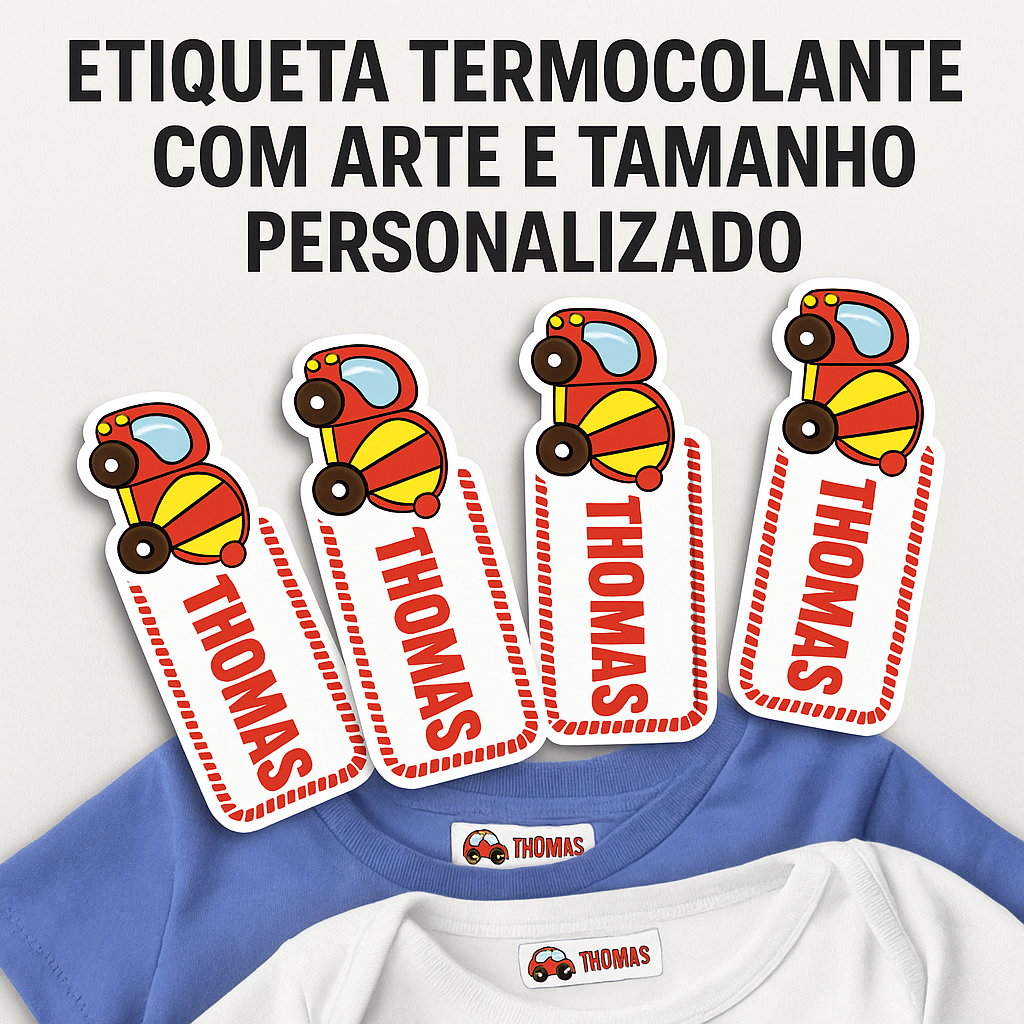Etiqueta Termocolante com Arte e Tamanho Personalizado