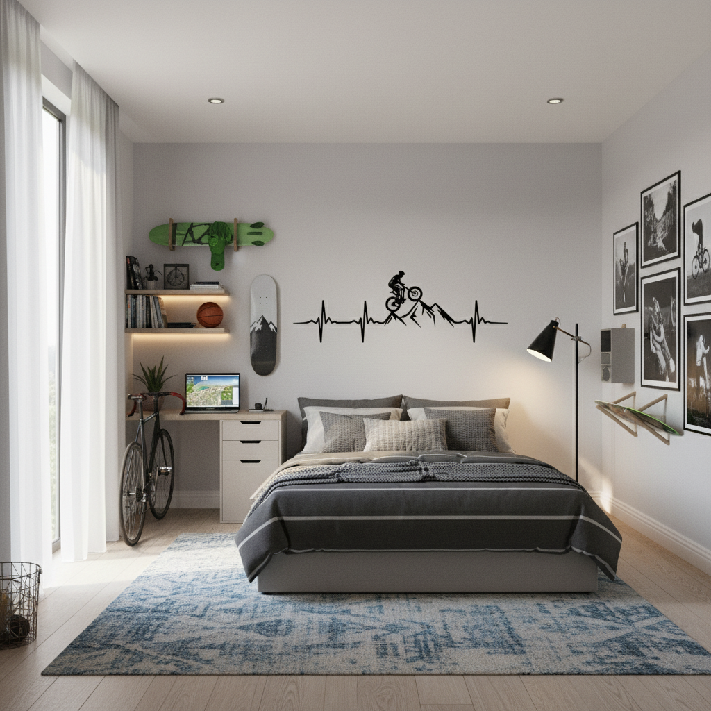 Adesivo de Parede Ciclista Aventura