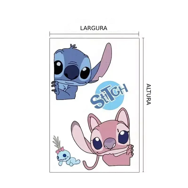 Adesivo de Parede Infantil Stich e Angel