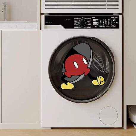 Adesivo de Parede Divertido Mickey na Lavanderia