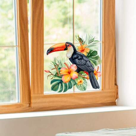 Adesivo de Parede Tropical com Tucano