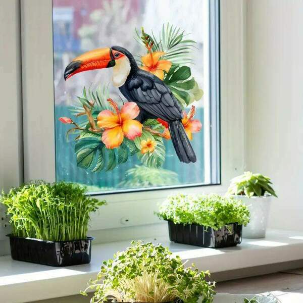 Adesivo de Parede Tropical com Tucano
