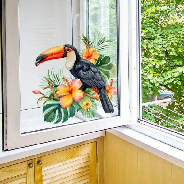 Adesivo de Parede Tropical com Tucano