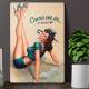 Placa Decorativa Pin-Up Praia