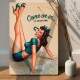 Placa Decorativa Pin-Up Praia