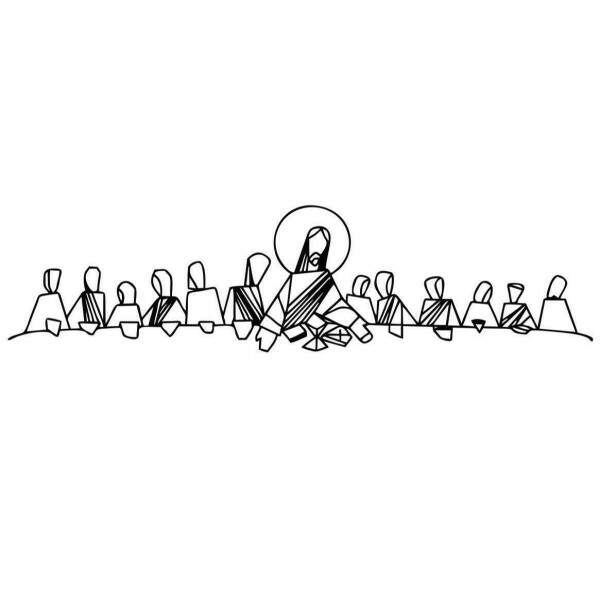 Adesivo de Parede Minimalista Santa Ceia