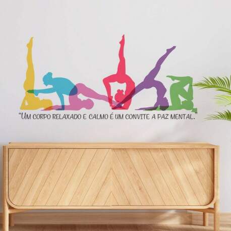 Adesivo de Parede Yoga Vibrante