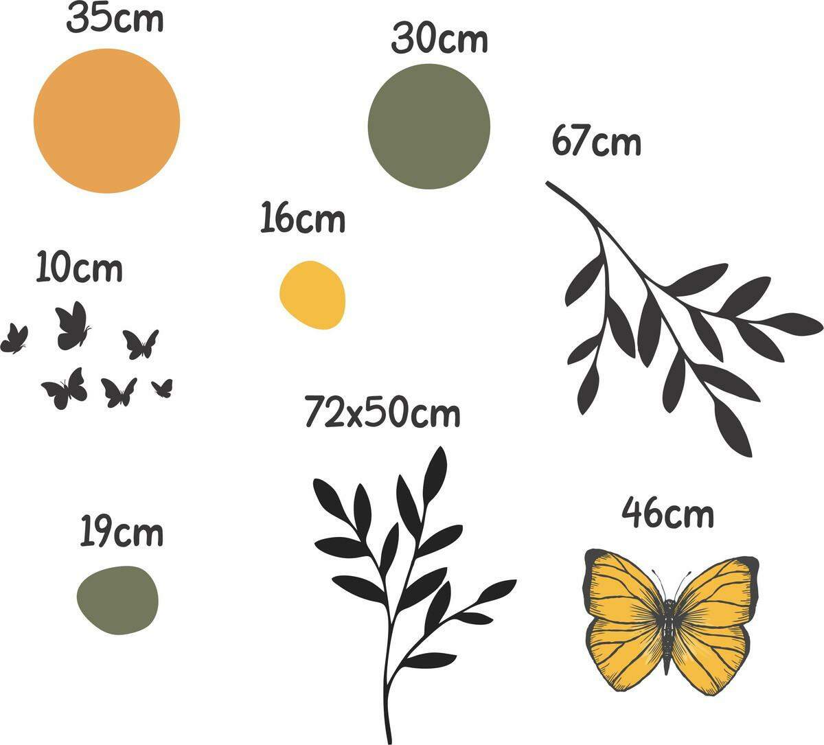 Adesivo de Parede Floral Abstrato Boho