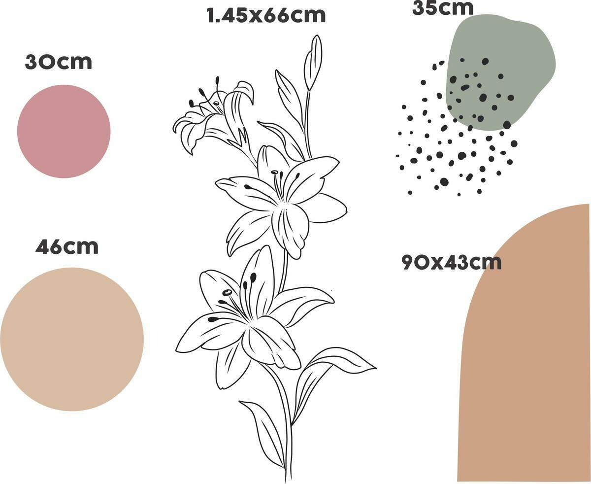 Adesivo de Parede Boho Floral Abstrato