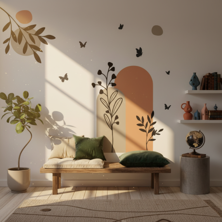 Adesivo de Parede Boho Floral
