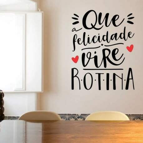 Adesivo de Parede Motivacional com Mensagem de Felicidade