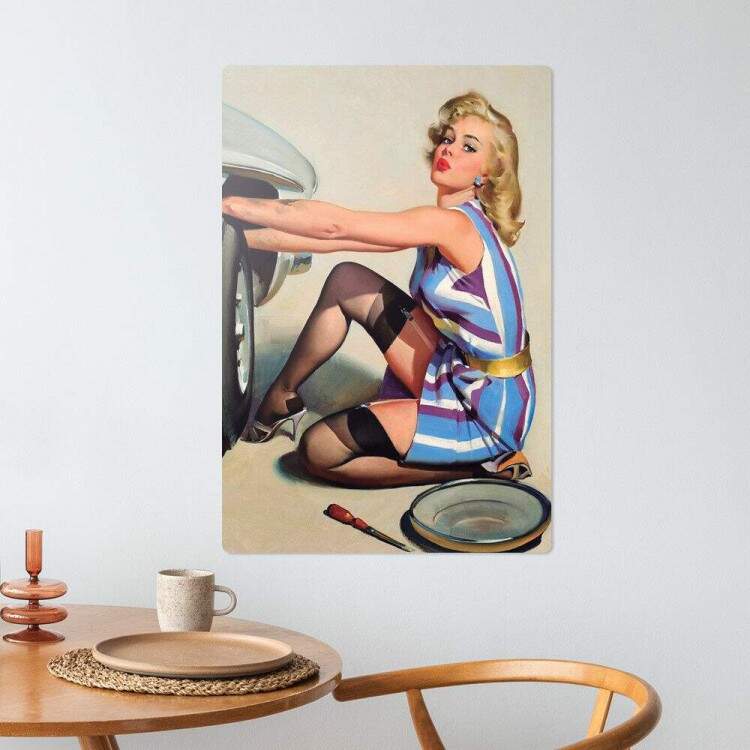 Placa Decorativa Pin-Up Mecnica