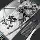Mouse Pad Gamer Samurai Japon�s Preto e Branco