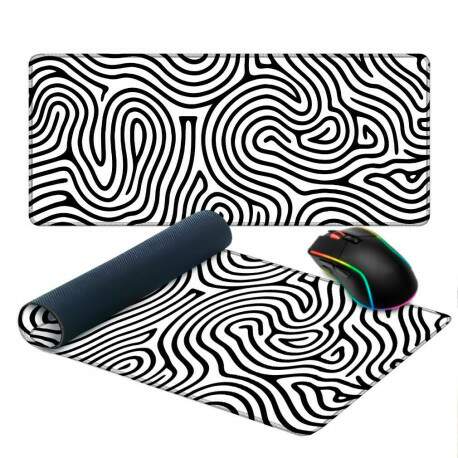 Mouse Pad Abstrato Labirinto Preto e Branco