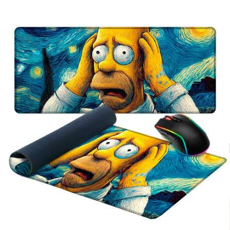 Mouse Pad Homer em Pintura do Van Gogh