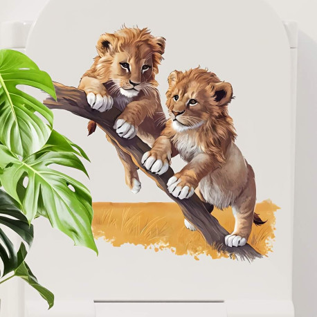 Adesivo de Parede Safari com Lees Filhotes