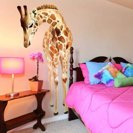 Adesivo de Parede Tema Safari - Girafa Encantadora