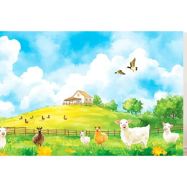 Papel de Parede para Quarto Infantil Animais da Fazenda MP
