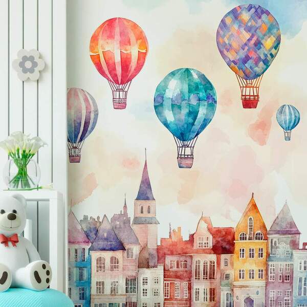 Papel de Parede para Quarto Infantil Aquarela Bales na Cidade MP
