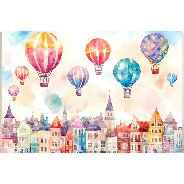 Papel de Parede para Quarto Infantil Aquarela Bales na Cidade MP