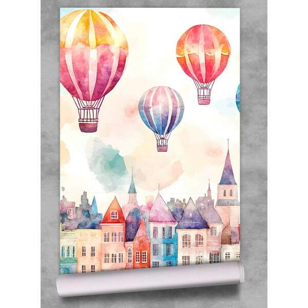 Papel de Parede para Quarto Infantil Aquarela Bales na Cidade MP