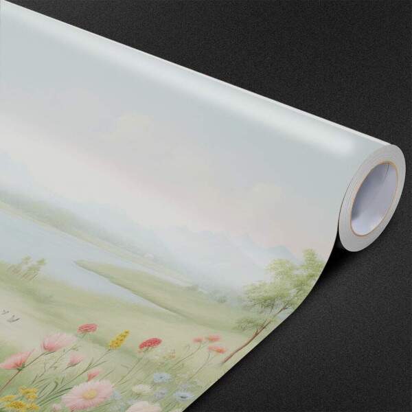 Papel de Parede para Quarto Infantil Aquarela Paisagem com Lago MP