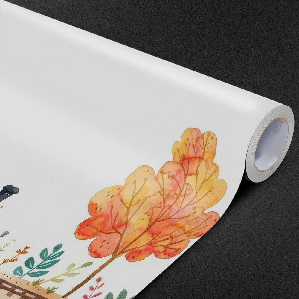 Papel de Parede para Quarto Infantil Aquarela Trem na Floresta MP