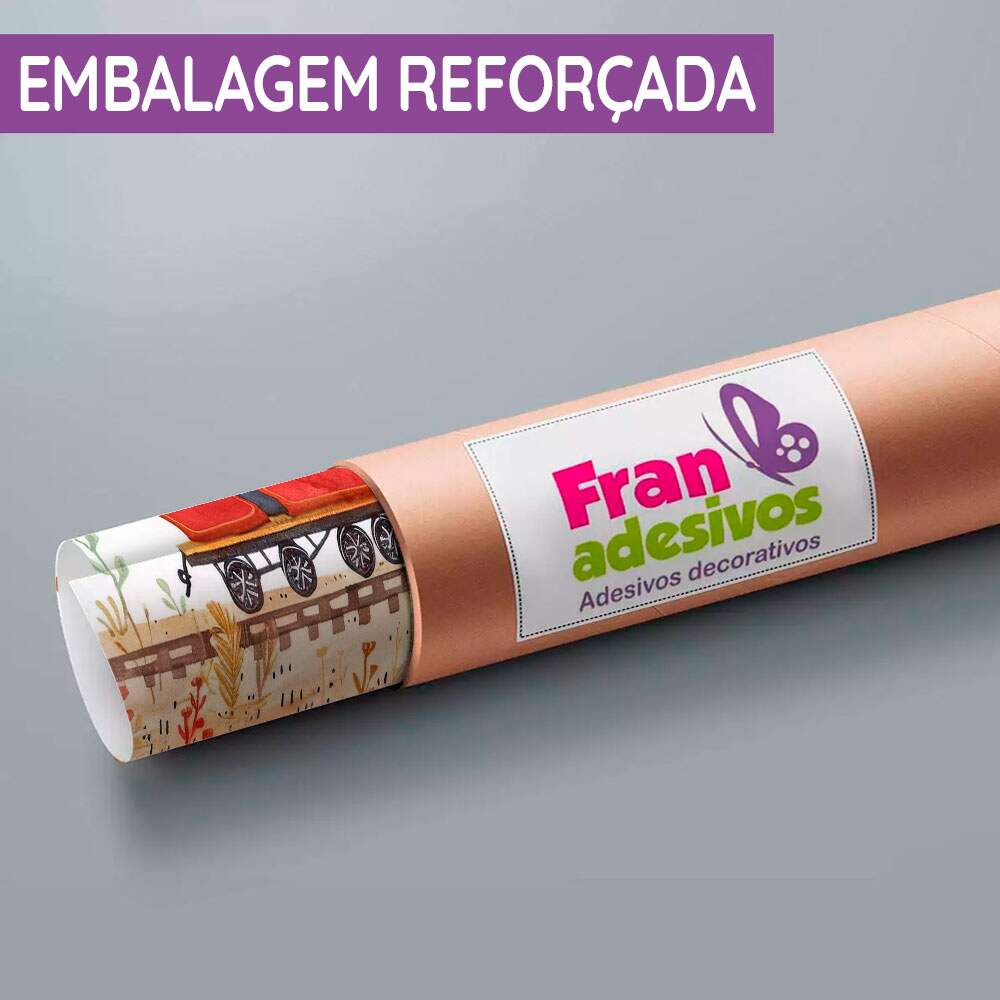 Papel de Parede para Quarto Infantil Aquarela Trem na Floresta MP