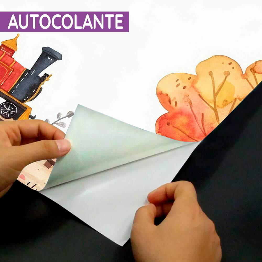 Papel de Parede para Quarto Infantil Aquarela Trem na Floresta MP