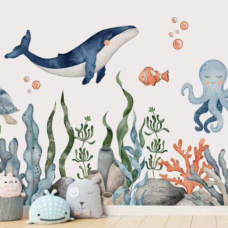 Papel de Parede para Quarto Infantil Fundo do Mar MP