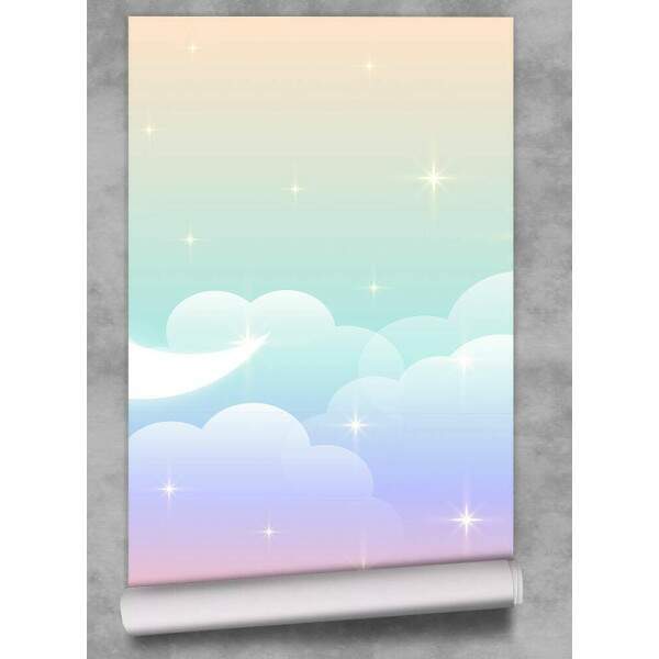 Papel de Parede para Quarto Infantil Luar nas Nuvens MP