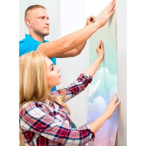 Papel de Parede para Quarto Infantil Luar nas Nuvens MP